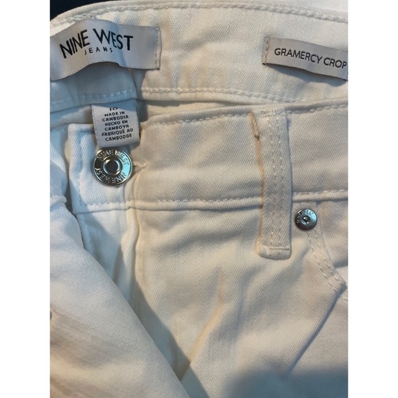 NINE WEST NWT  Gramercy Cropped Bright White Jeans Size 16 New With Tags - Picture 9 of 10
